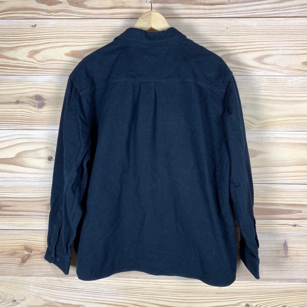 Eddie Bauer Double Brushed Chamois Shirt Mens XL Navy Boxy Long Sleeve 1624871 - Picture 3 of 7